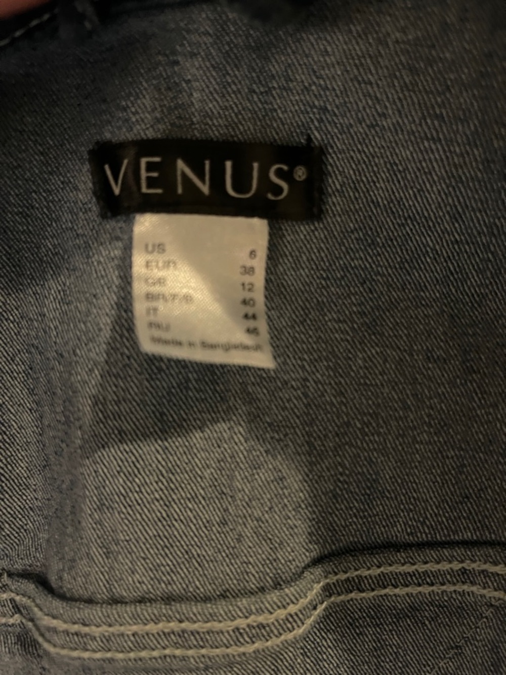 VENUS Blue Denim Jacket with Silver Sparkley Wings NWOT - Picture 7 of 8